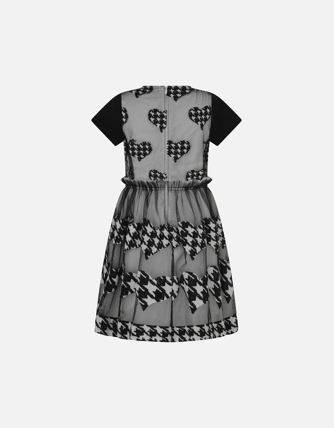 Houndstooth Heart Embroidered Dress