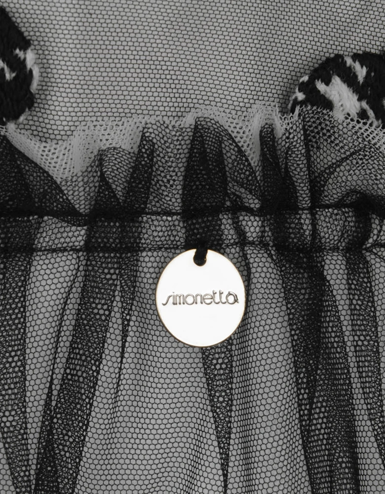 Houndstooth Heart Embroidered Dress