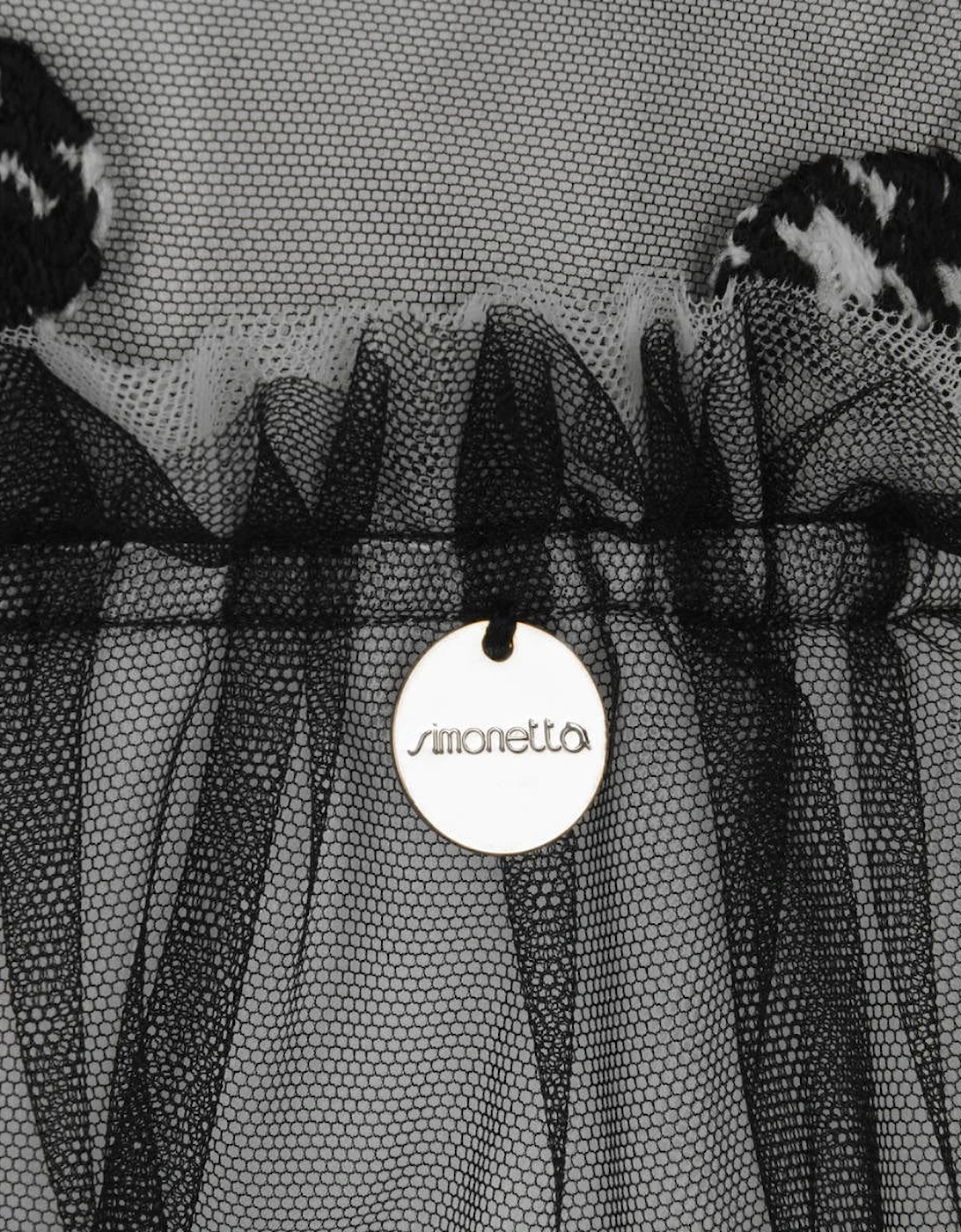 Houndstooth Heart Embroidered Dress