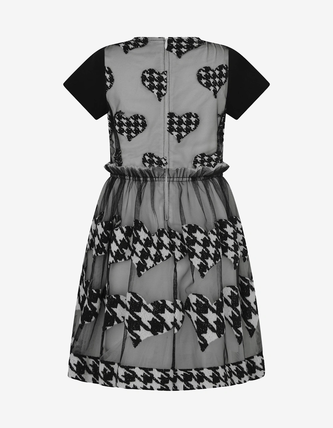 Houndstooth Heart Embroidered Dress