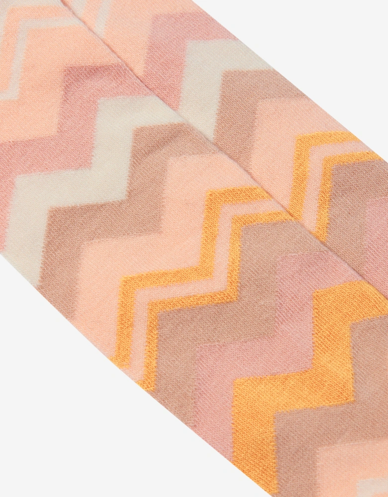 Girls Zigzag Socks in Pink