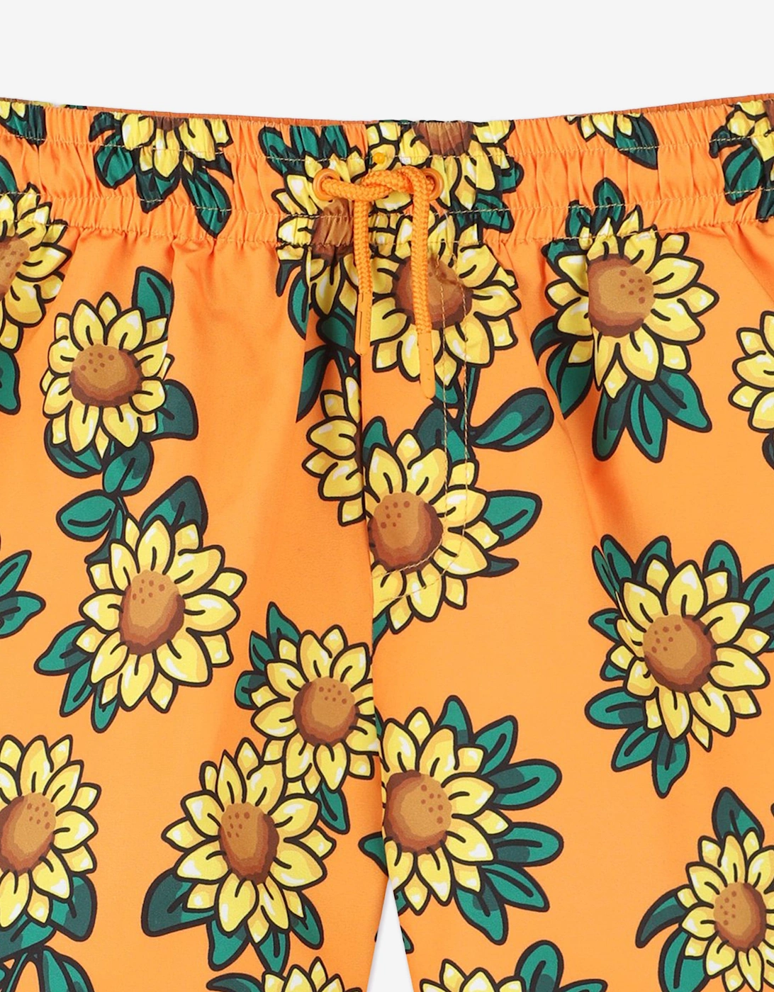 Boys Sunflower Swim Shorts in Orange