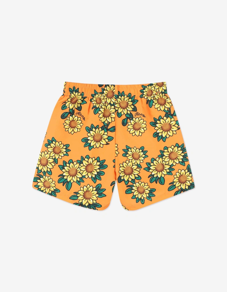 Boys Sunflower Swim Shorts in Orange
