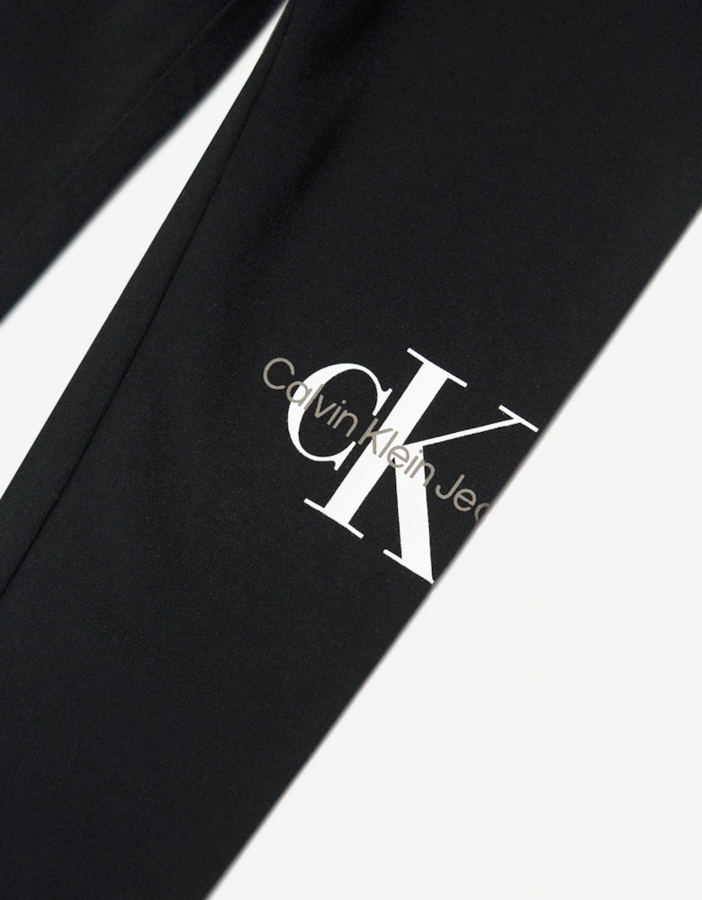 Baby Girls Monogram Leggings in Black