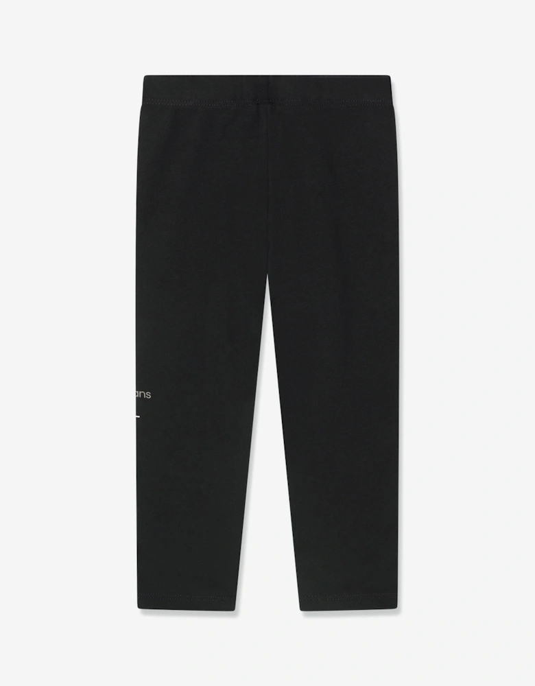 Baby Girls Monogram Leggings in Black
