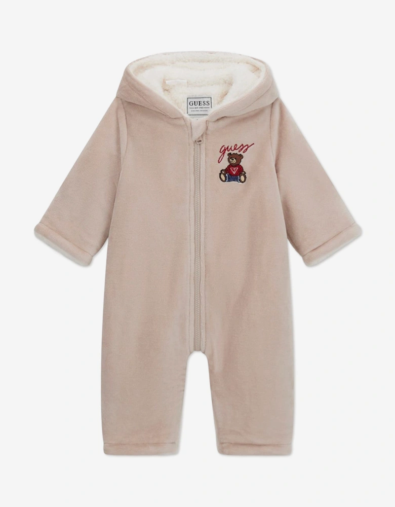 Baby Boys Teddy Bear Romper in Beige