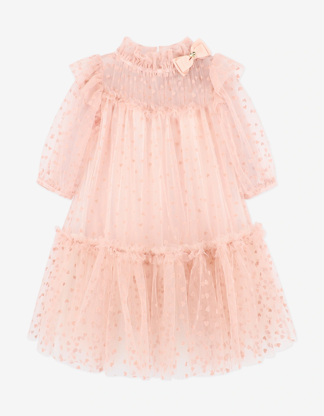 Angels Face Girls Myrtle Flock Hearts Tulle Dress in Pink, 5 of 4