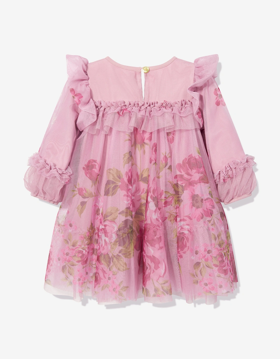 Angels Face Baby Girls Nadiya Border Print Dress in Pink