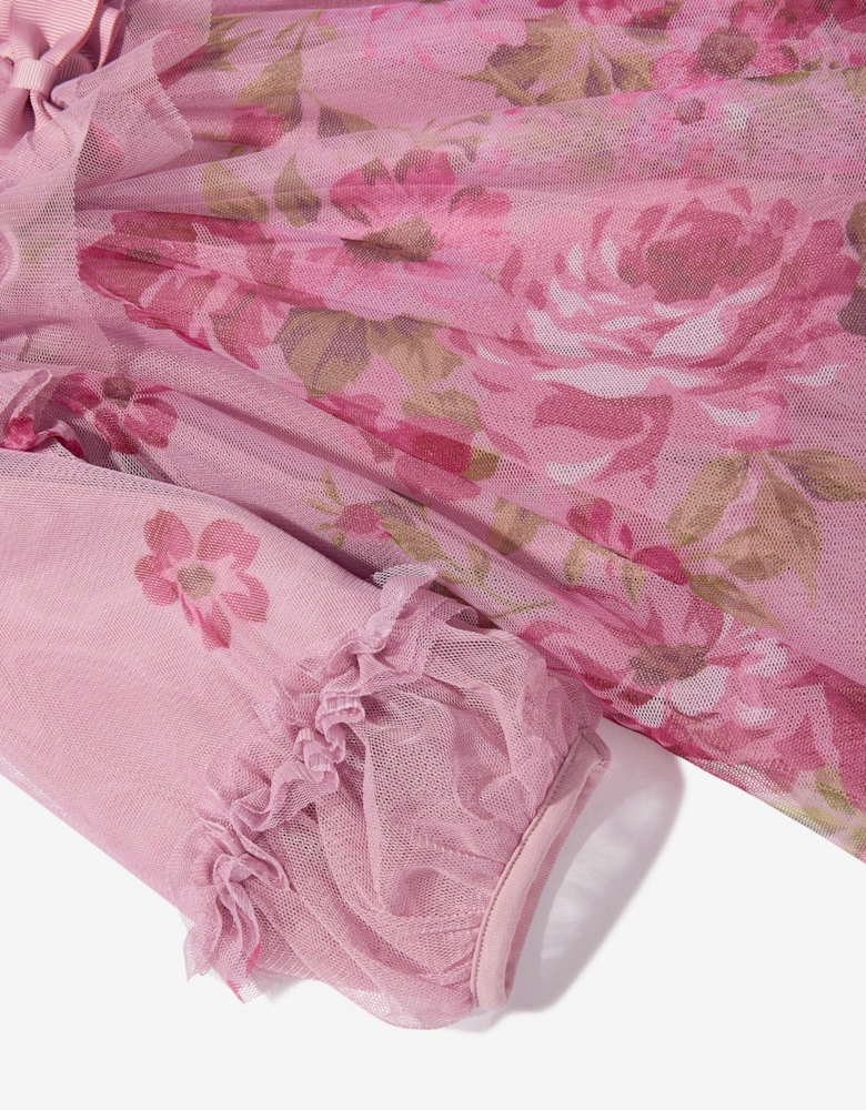 Angels Face Baby Girls Nadiya Border Print Dress in Pink