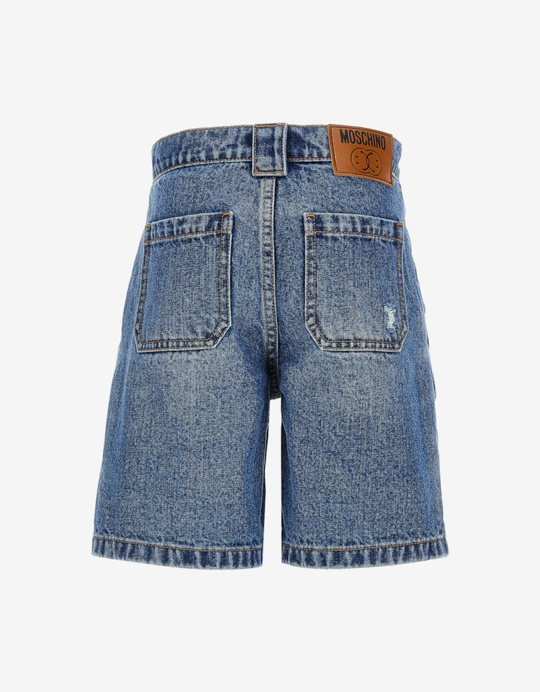 Boys Denim Cargo Shorts in Blue