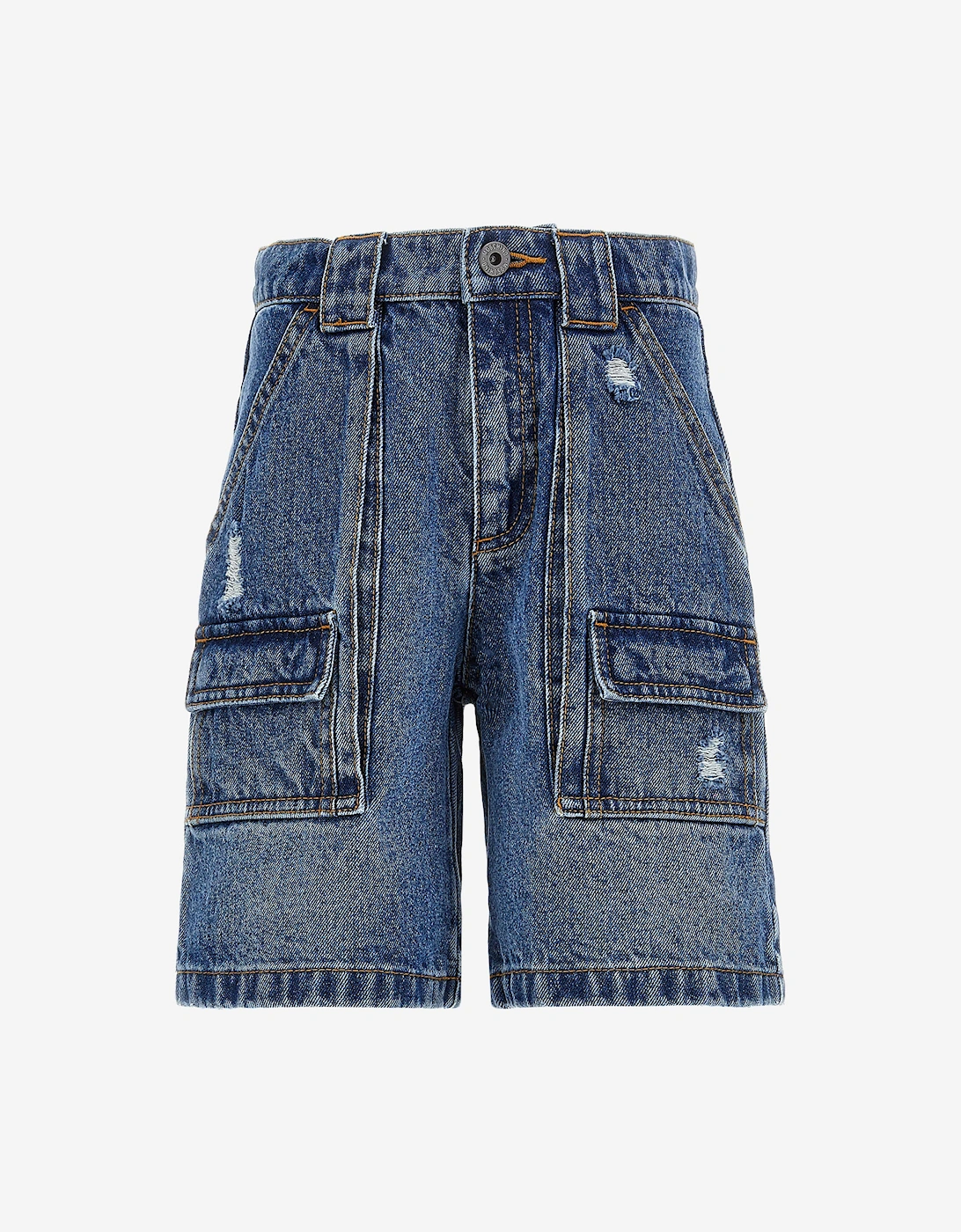 Boys Denim Cargo Shorts in Blue, 4 of 3