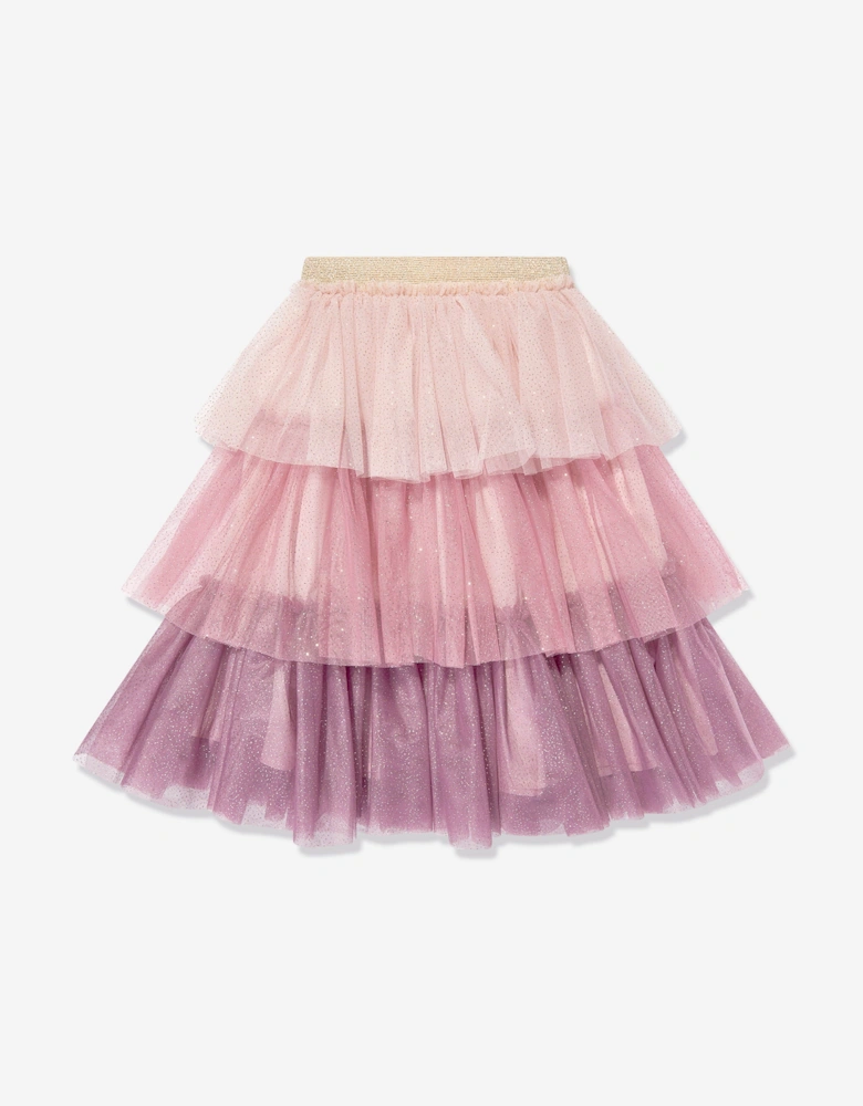 Girls Tulle Skirt Set in Multicolour