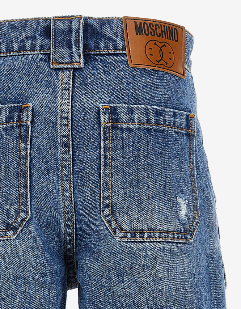 Boys Denim Cargo Shorts in Blue