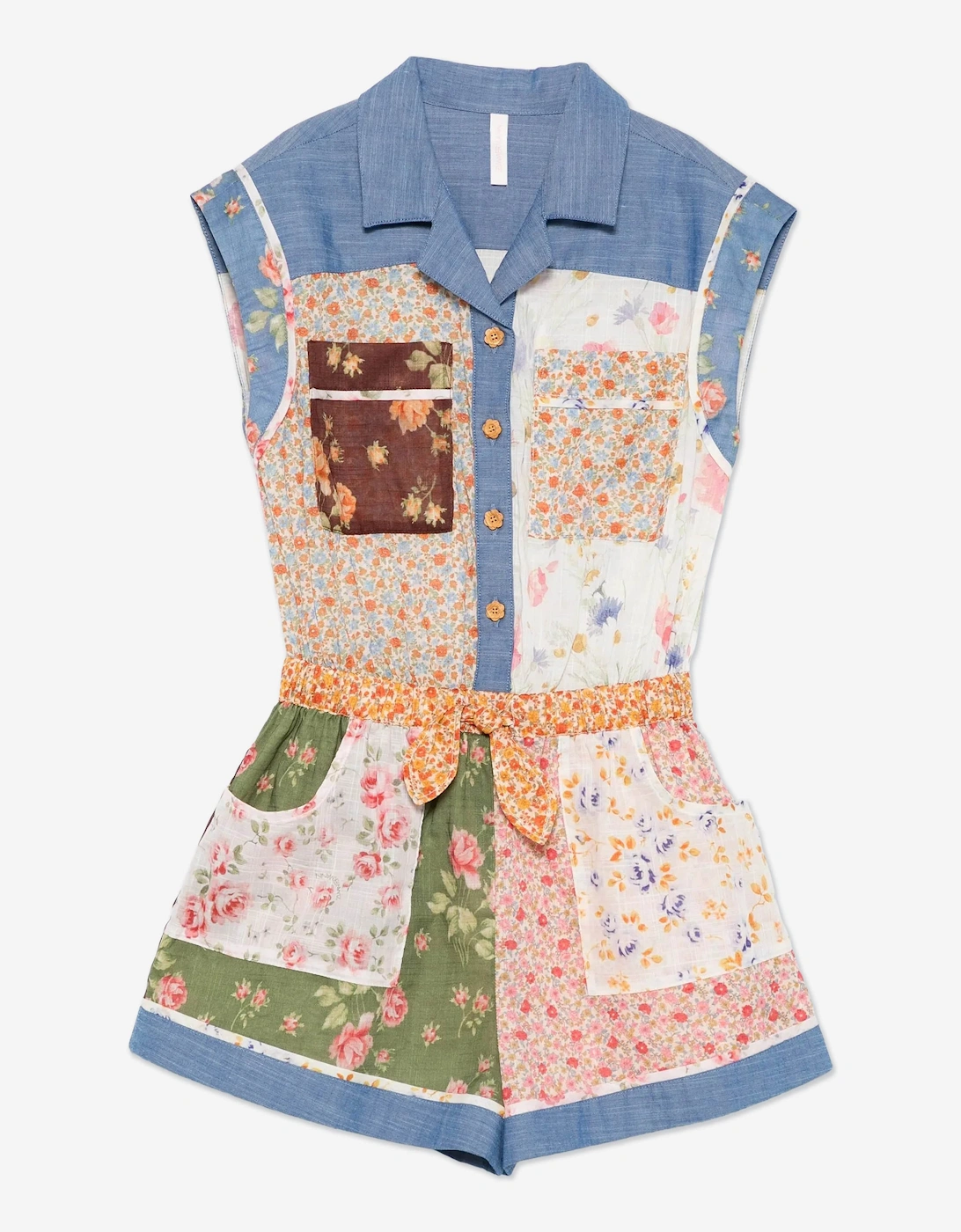 Girls Lucky Pocket Playsuit in Blue, 5 of 4