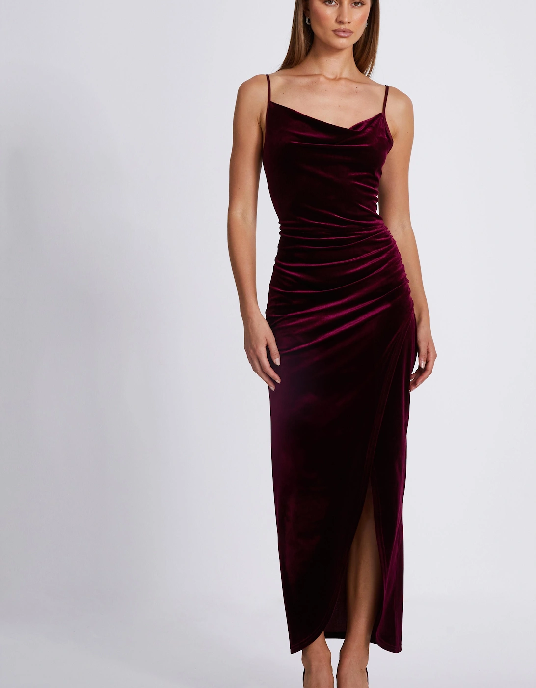 Red Cowl Neck Midaxi Dress, 2 of 1