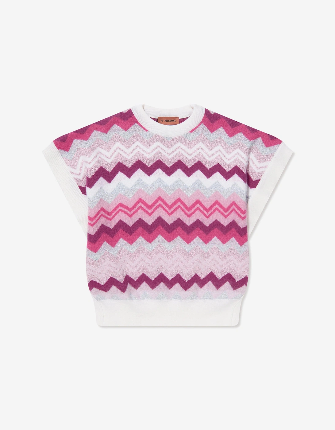 Girls Zigzag Knitted Vest in Pink, 6 of 5