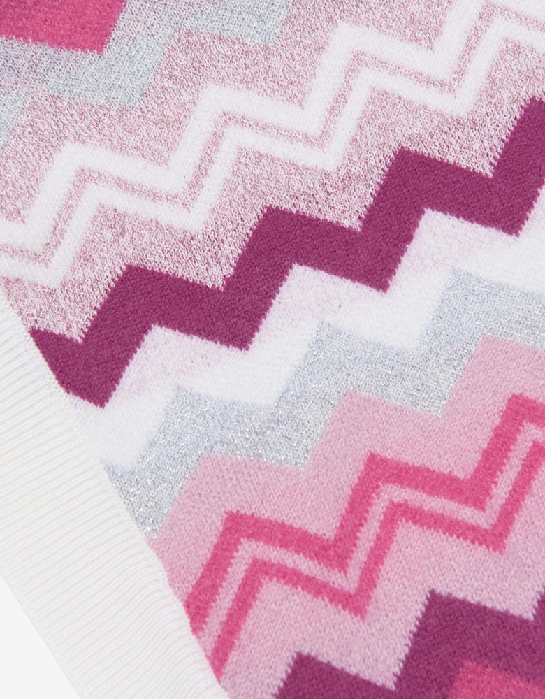 Girls Zigzag Knitted Vest in Pink