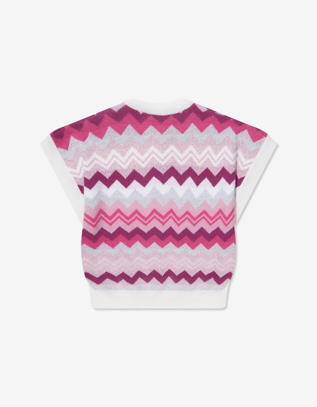 Girls Zigzag Knitted Vest in Pink