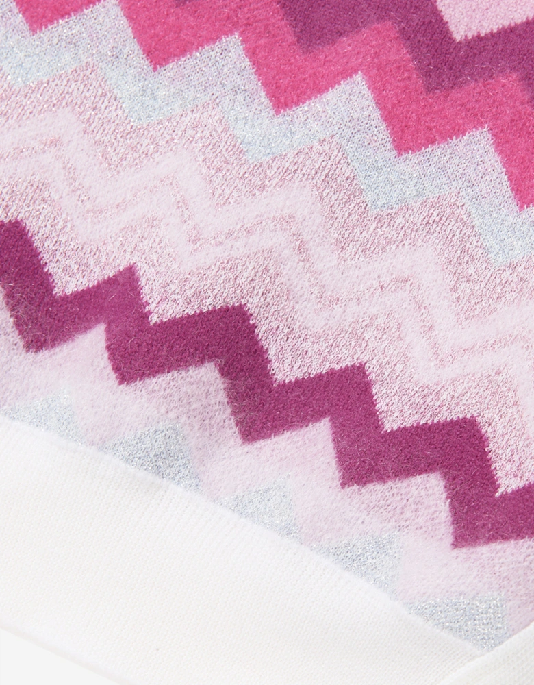 Girls Zigzag Knitted Vest in Pink