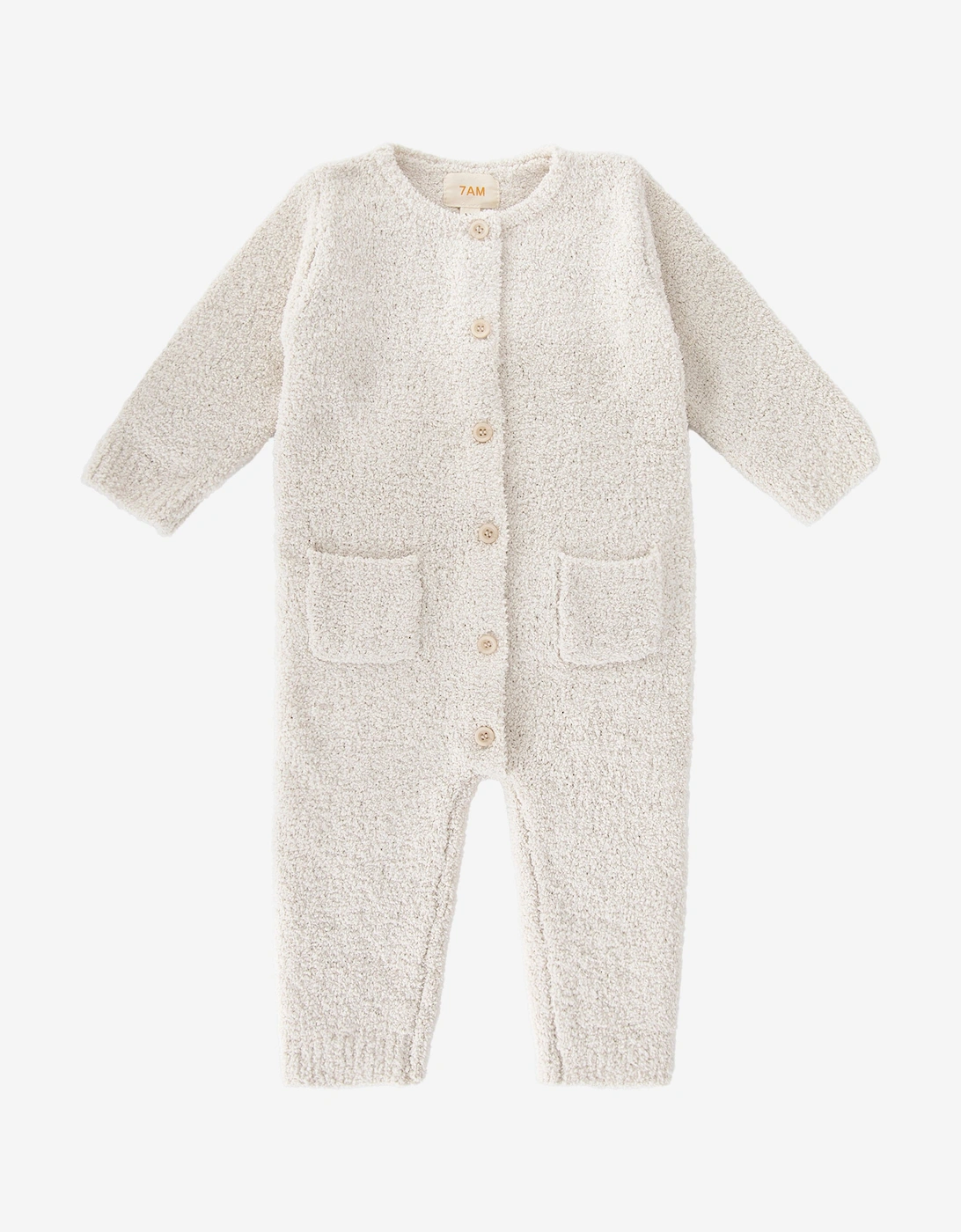 7AM Enfant Baby Fuzzy Long Sleeve Romper in Ivory, 9 of 8