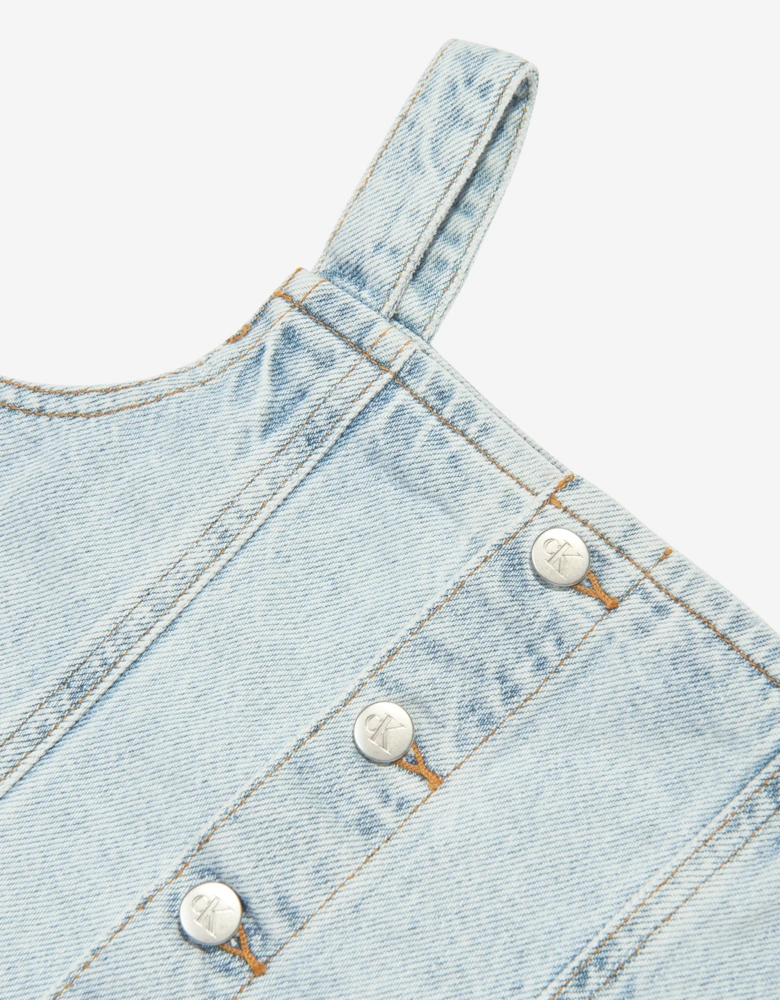 Girls Strap Denim Top in Blue