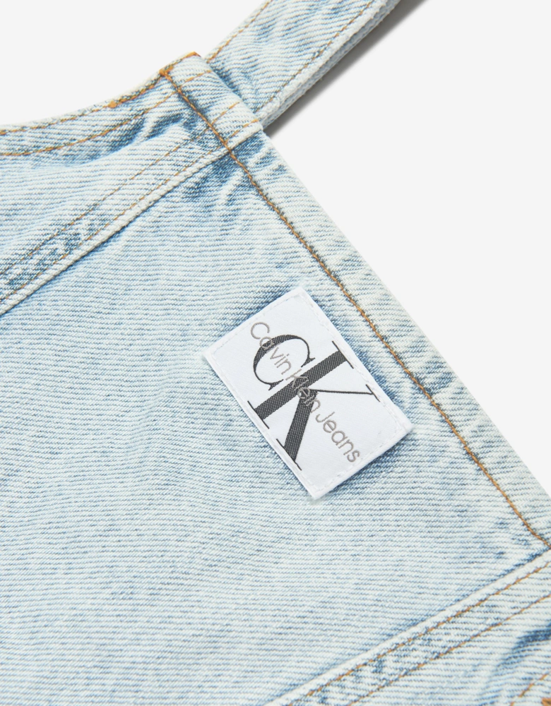 Girls Strap Denim Top in Blue
