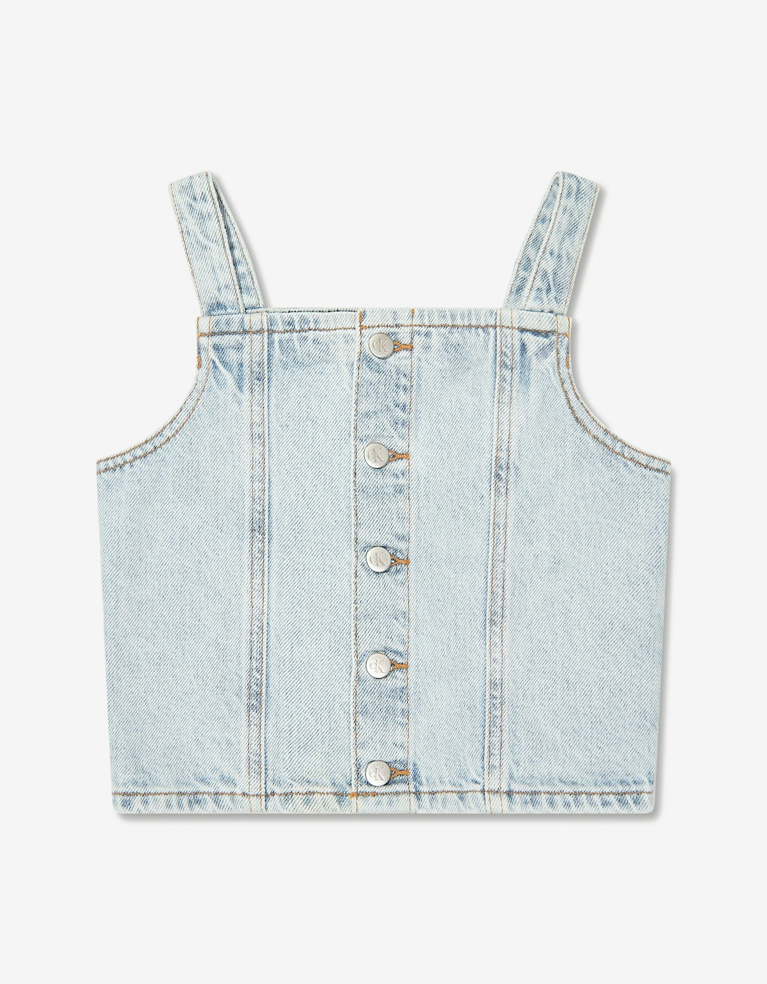 Girls Strap Denim Top in Blue, 5 of 4