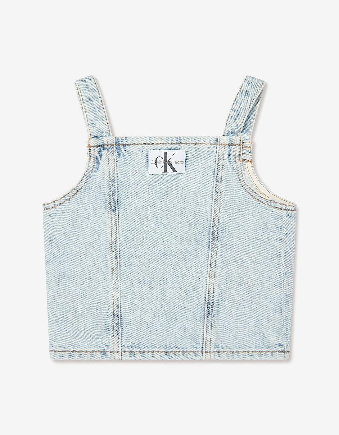Girls Strap Denim Top in Blue