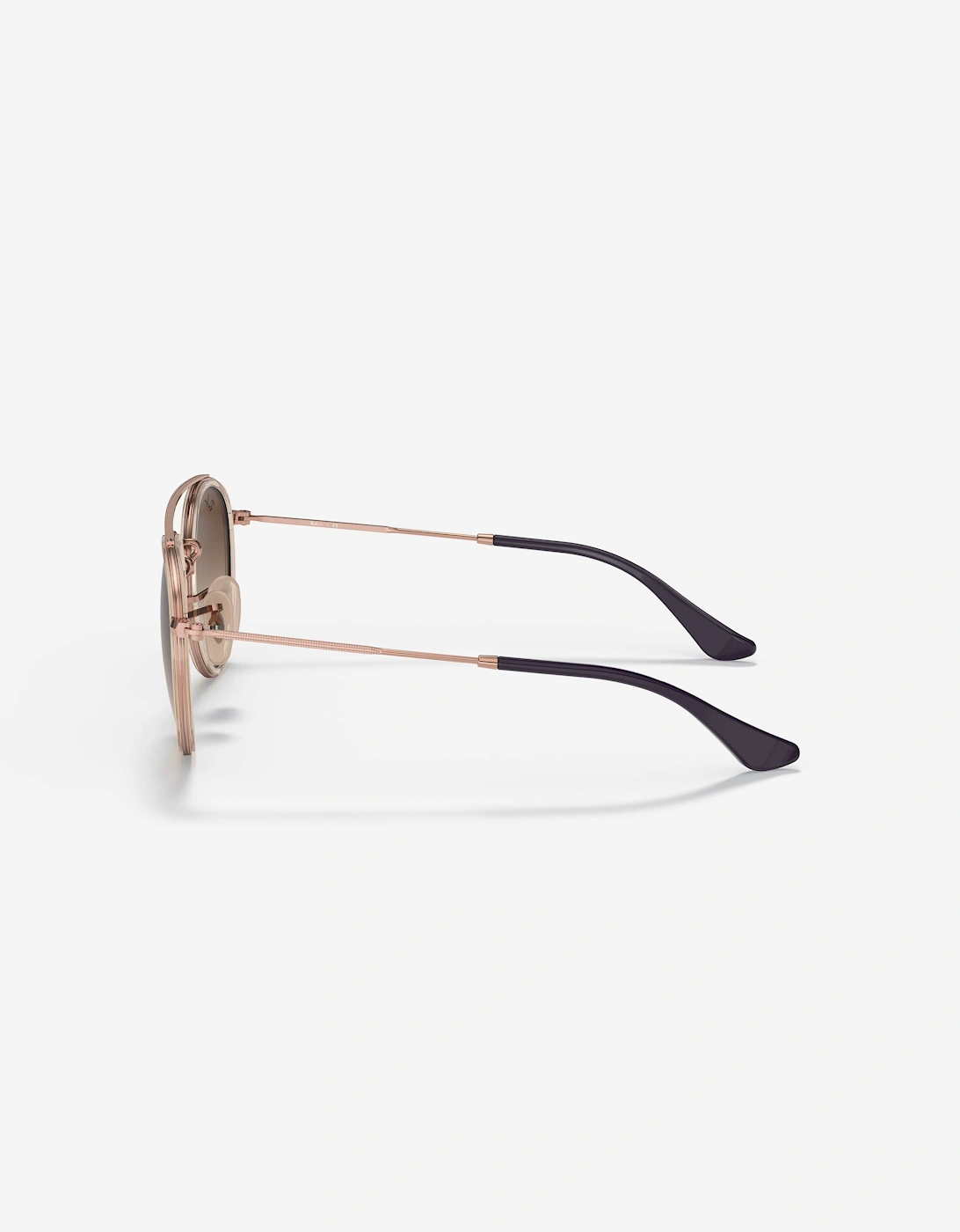 Kids Round Double Bridge Sunglasses in Brown