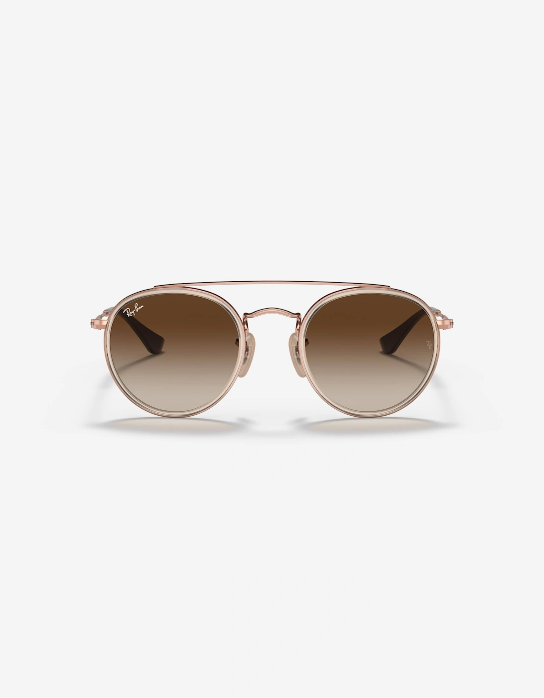 Kids Round Double Bridge Sunglasses in Brown