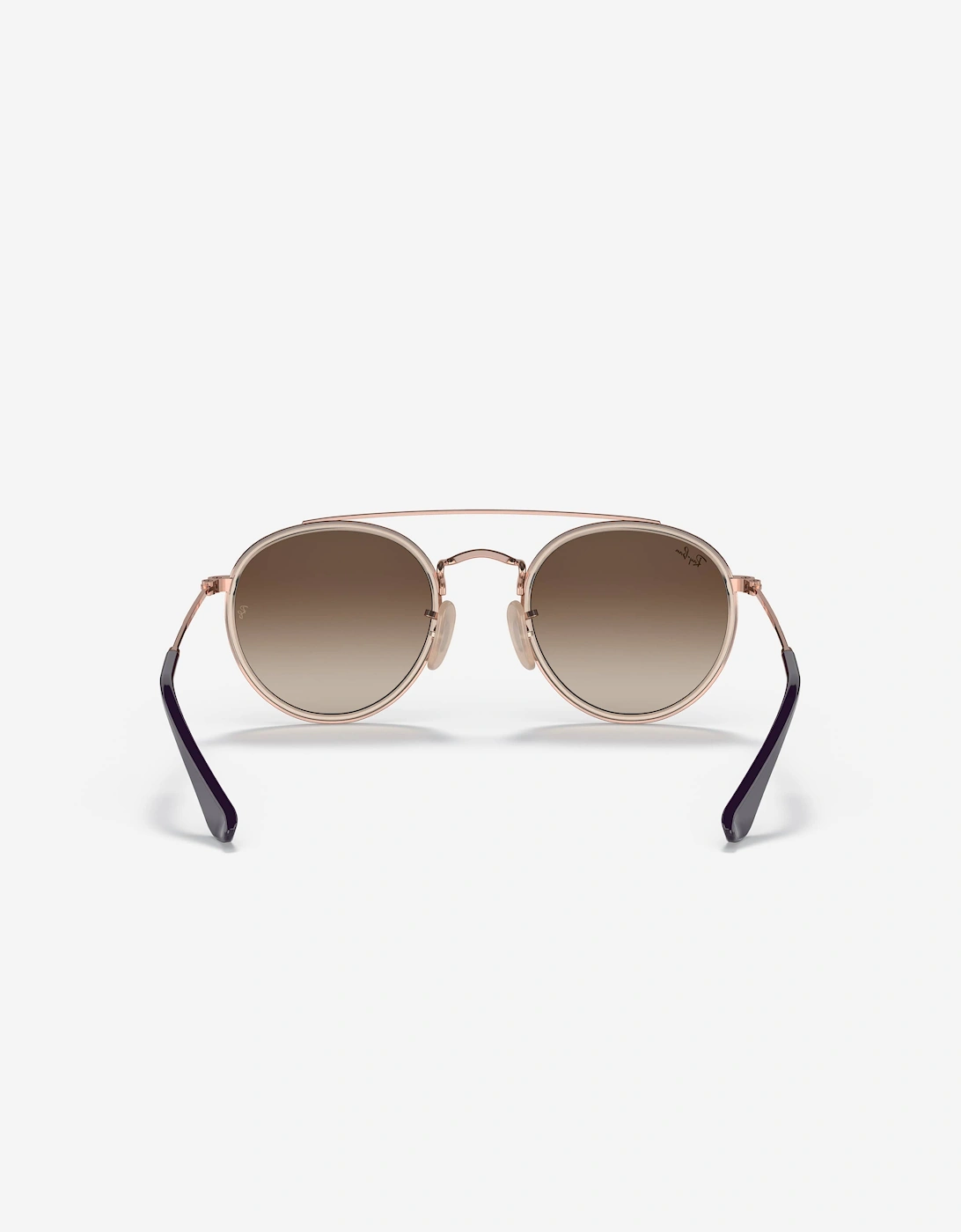 Kids Round Double Bridge Sunglasses in Brown