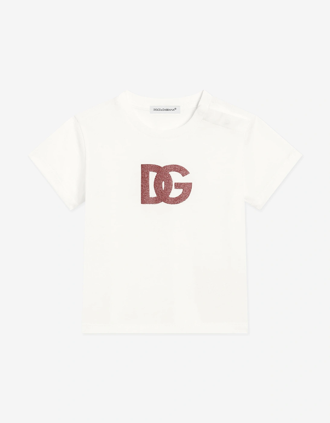 Girls Glitter DG Logo T-Shirt in White, 5 of 4
