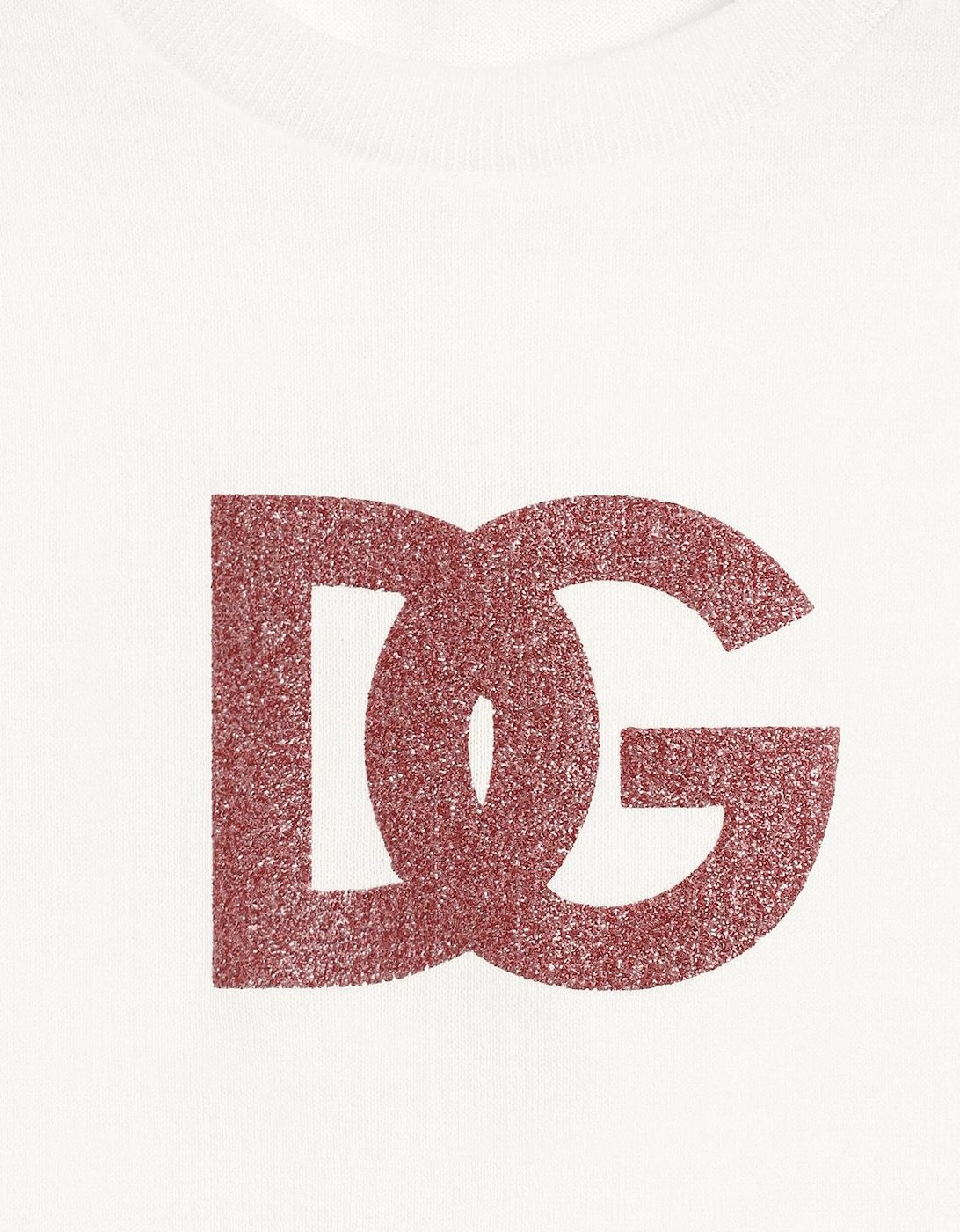 Girls Glitter DG Logo T-Shirt in White