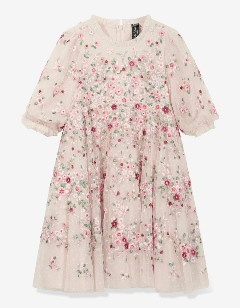 Girls Lunaria Wreath Dress in Multicolour