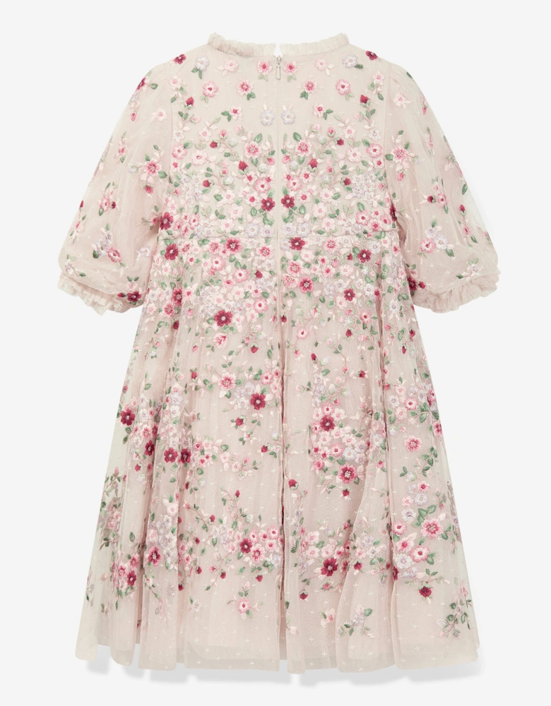 Girls Lunaria Wreath Dress in Multicolour