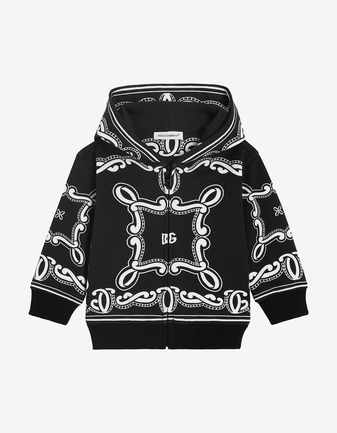 Baby Boys Bandana Print Zip Up Top in Black, 5 of 4