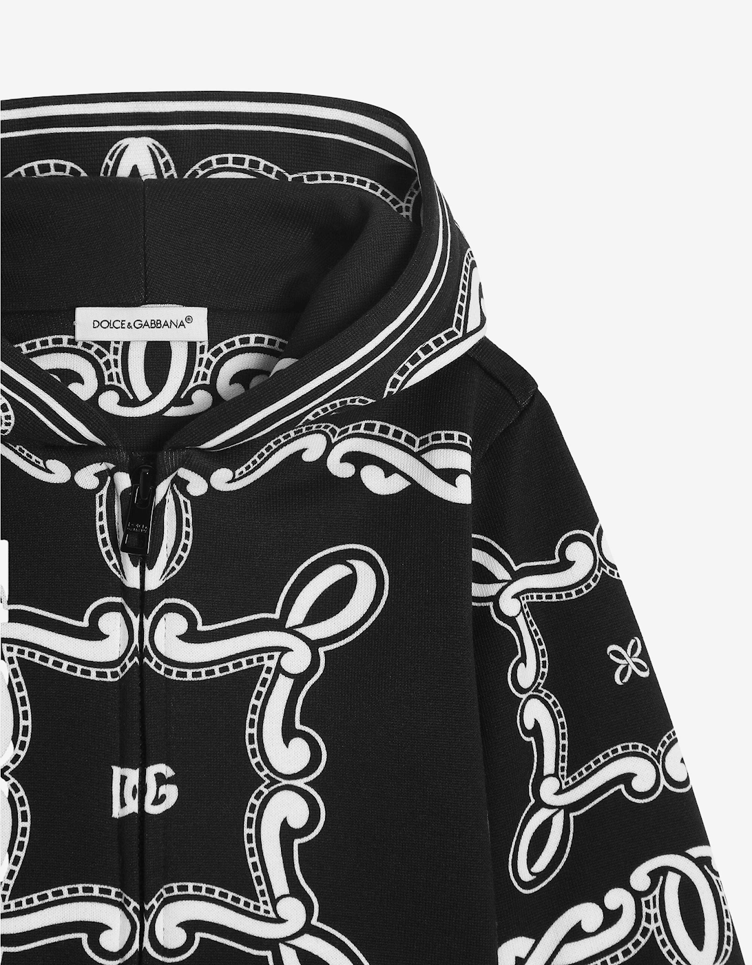 Baby Boys Bandana Print Zip Up Top in Black