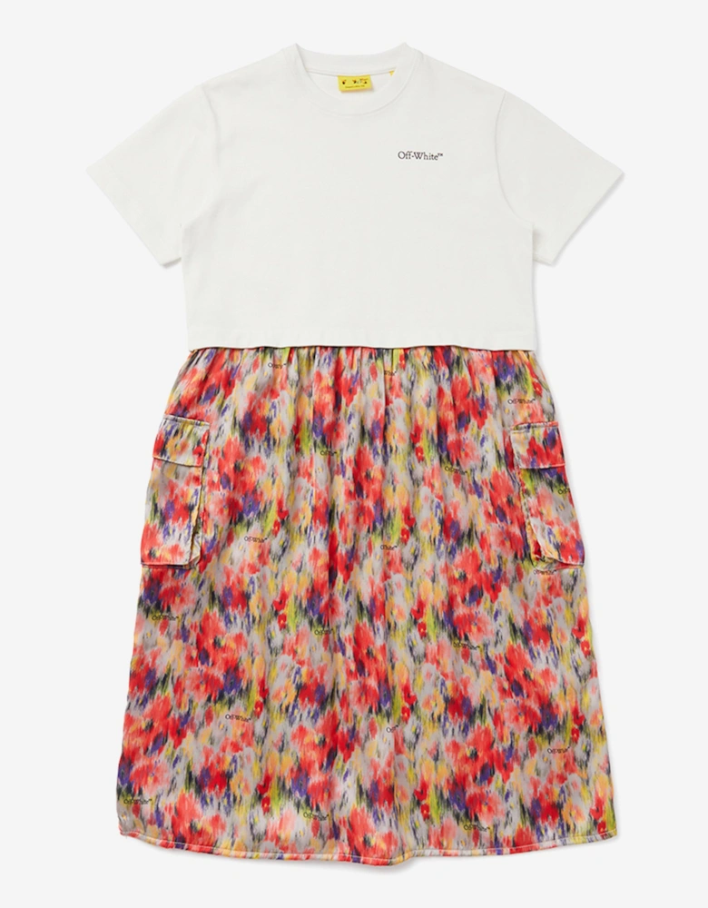 Girls All Over Chine Mix Dress in Multicolour