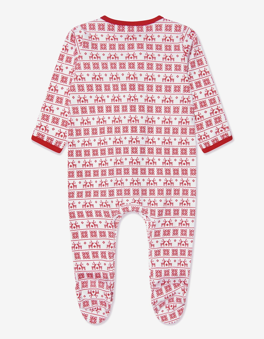 Baby Fair Isle Babygrow in Red