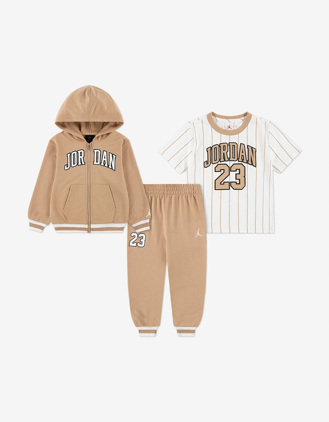 Kids MJ 23 FZ Tracksuit Set in Beige, 5 of 4