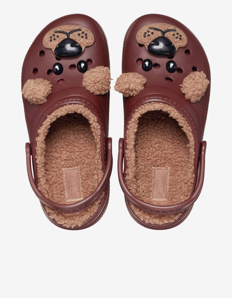 Kids Classic Lined I Am Bear Clog in Brown