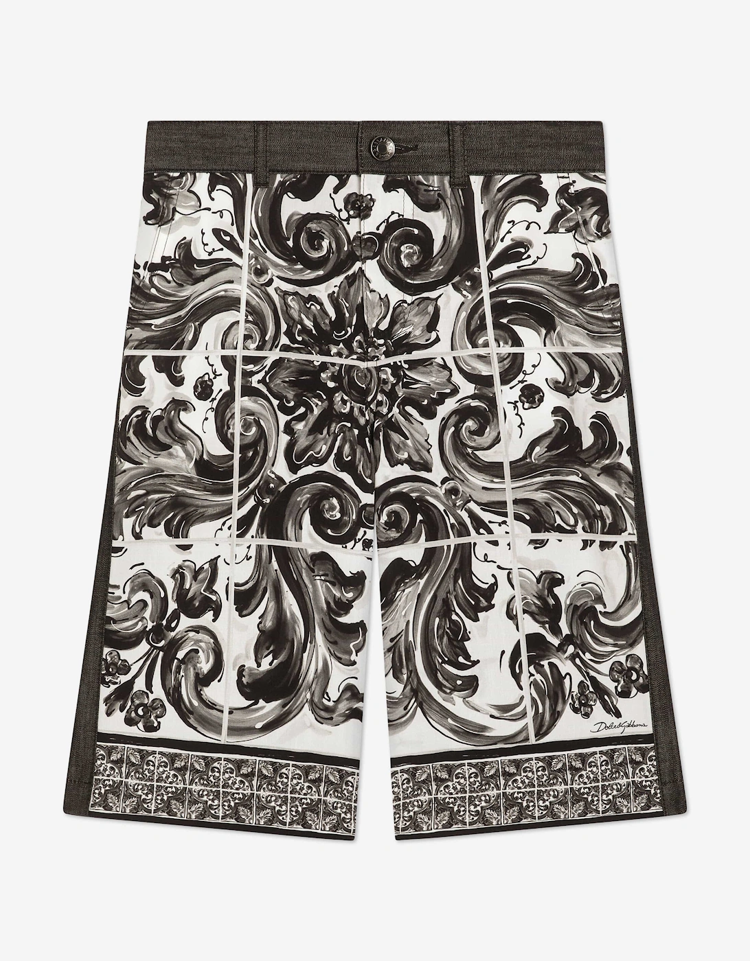 Boys Majolica Print Shorts in Black, 5 of 4