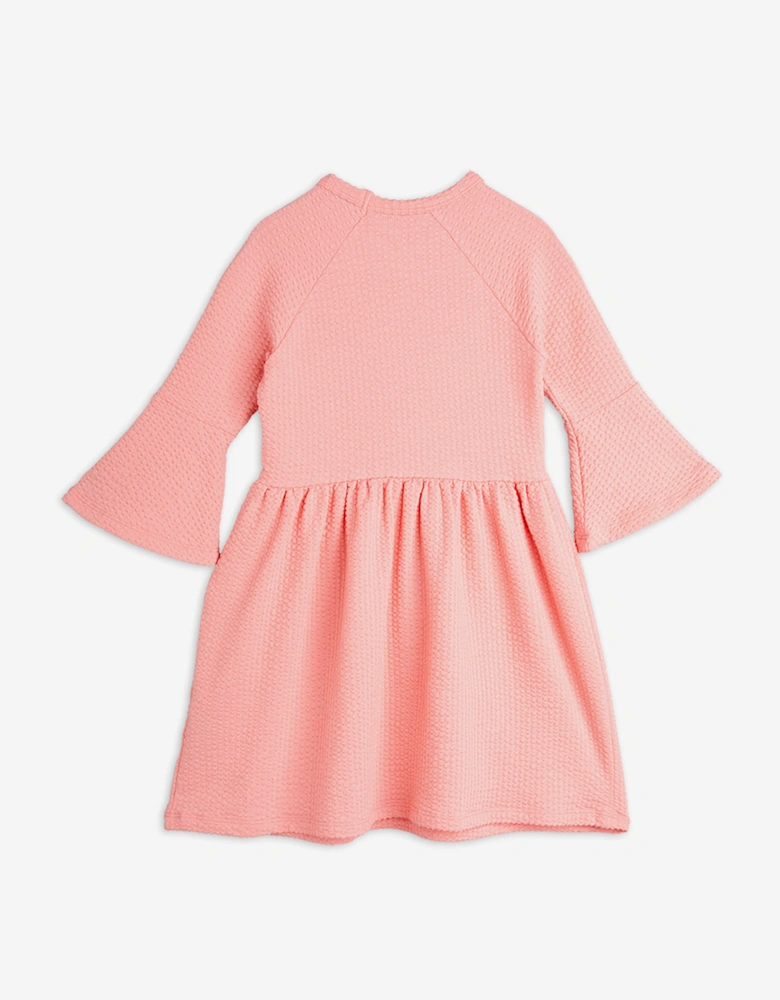 Girls Violin Embroidered Dress in Pink