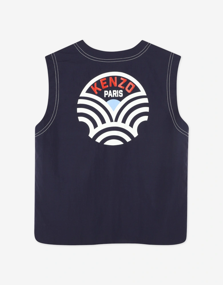 Boys Logo Gilet in Navy