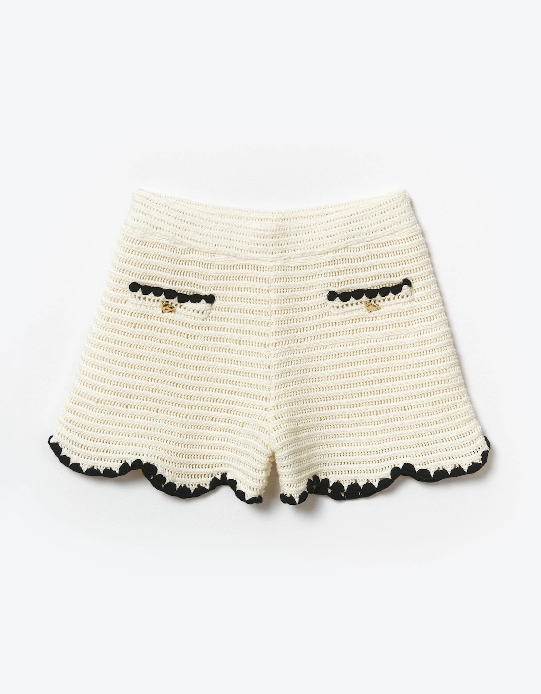 Girls Crochet Mini Shorts in Ivory, 6 of 5