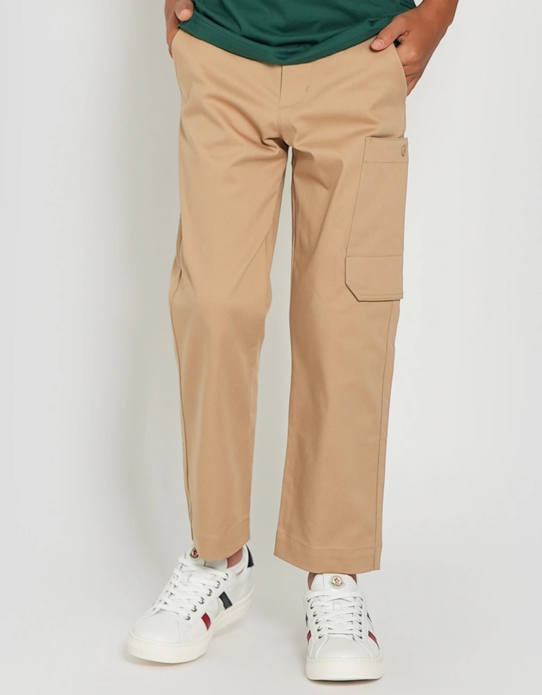 Enfant Boys Cargo Trousers in Beige
