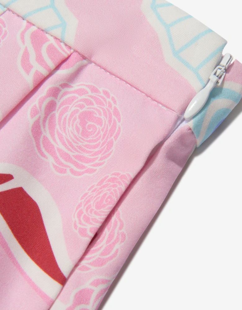 Girls Cotton Floral Fan Print Shorts