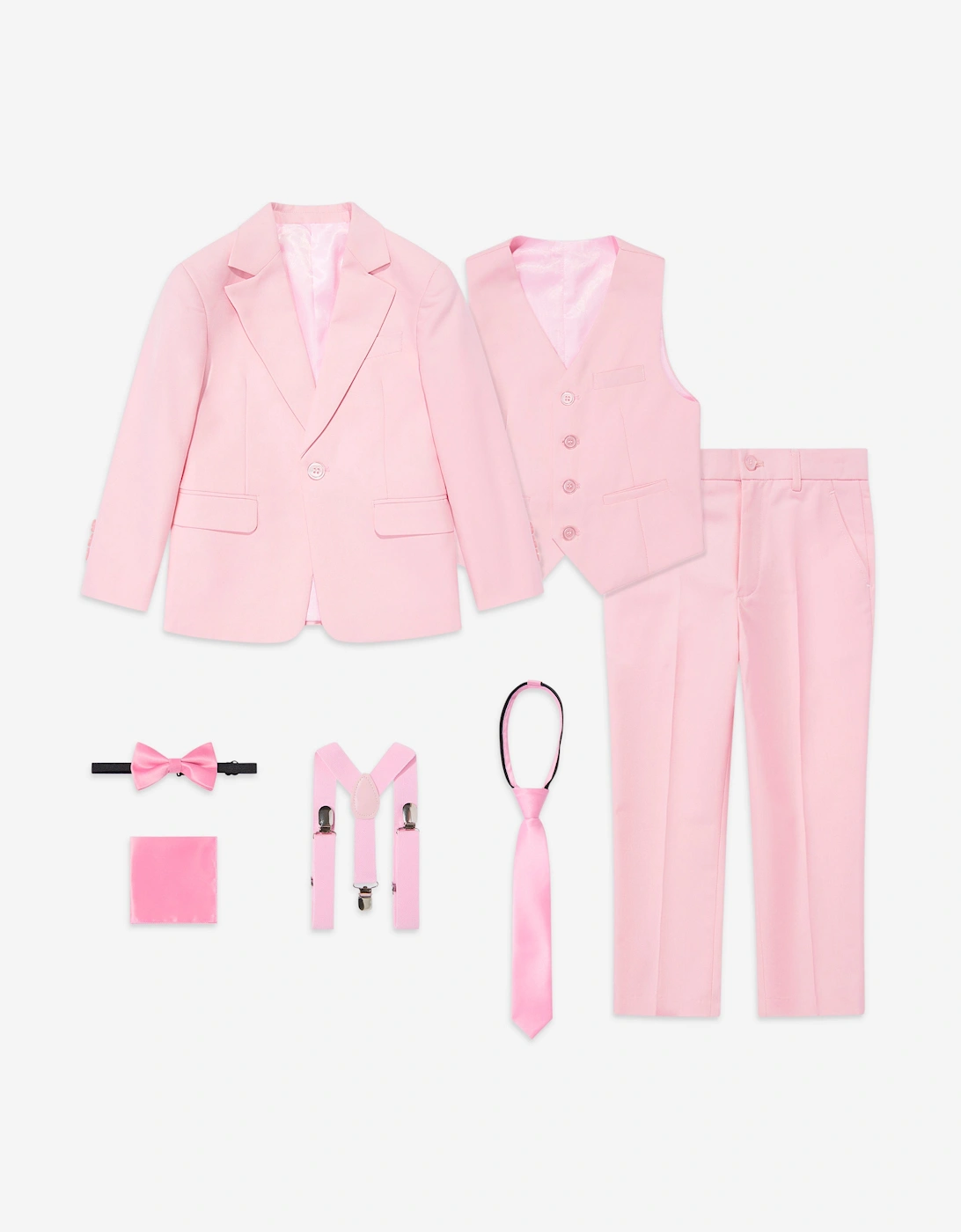 Boys 7 Piece Suit Set in Pink, 6 of 5