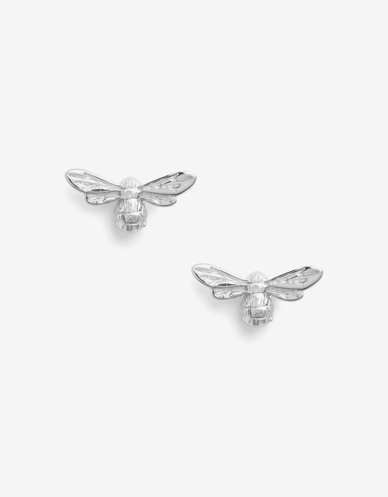 Lucky Bee Stud Earrings in Silver