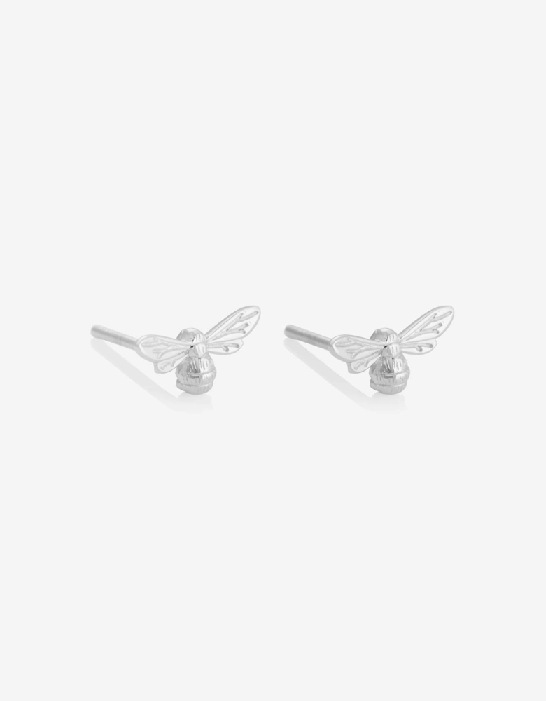 Lucky Bee Stud Earrings in Silver